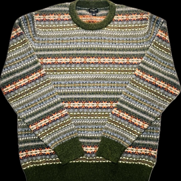 J. Crew Factory Men's Lambswool-blend Fair Isle Crewneck Sweater Large - Picture 1 of 3